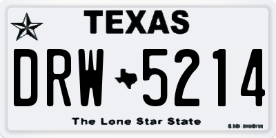 TX license plate DRW5214