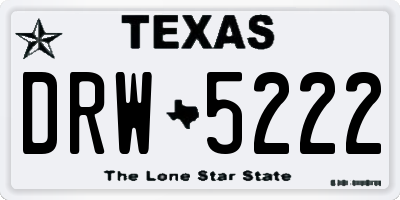 TX license plate DRW5222