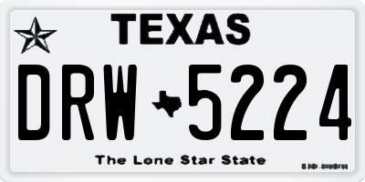 TX license plate DRW5224