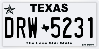 TX license plate DRW5231