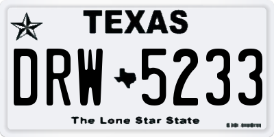 TX license plate DRW5233