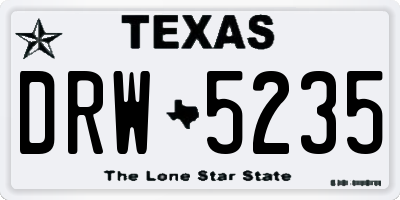 TX license plate DRW5235