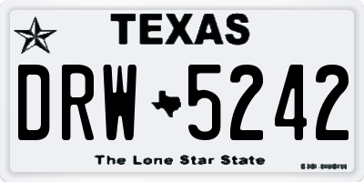 TX license plate DRW5242