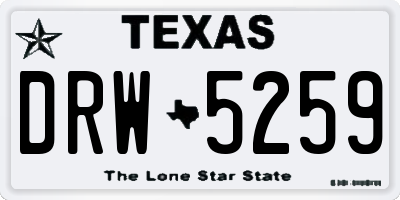 TX license plate DRW5259