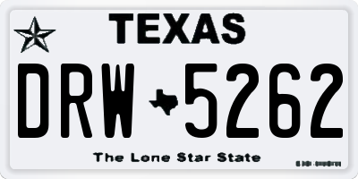 TX license plate DRW5262