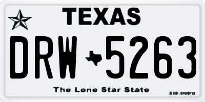 TX license plate DRW5263