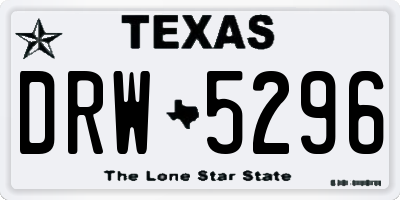 TX license plate DRW5296
