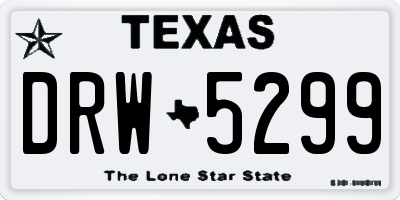 TX license plate DRW5299