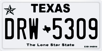 TX license plate DRW5309