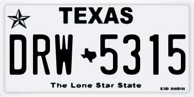 TX license plate DRW5315