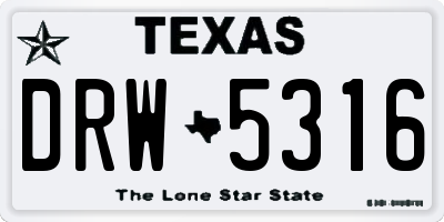 TX license plate DRW5316