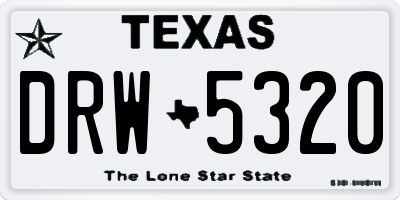 TX license plate DRW5320