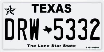 TX license plate DRW5332