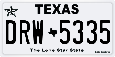 TX license plate DRW5335