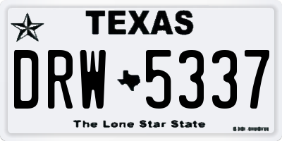 TX license plate DRW5337