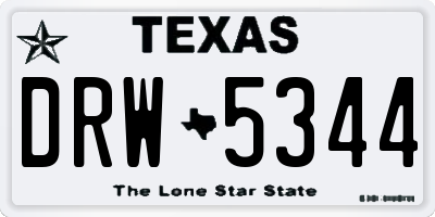 TX license plate DRW5344