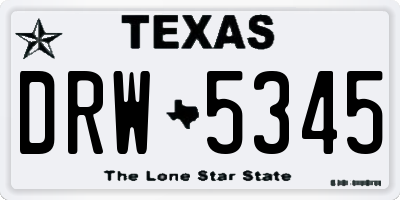 TX license plate DRW5345