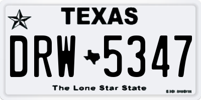 TX license plate DRW5347