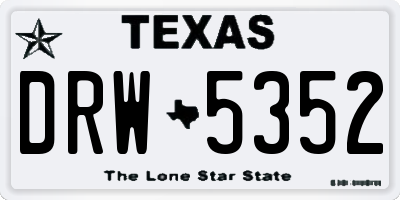 TX license plate DRW5352