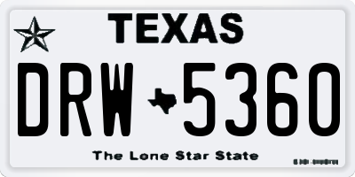 TX license plate DRW5360