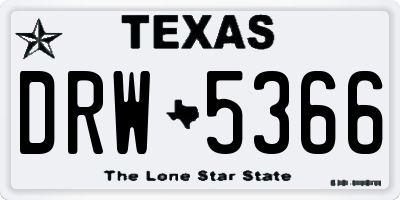 TX license plate DRW5366