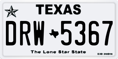 TX license plate DRW5367