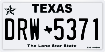 TX license plate DRW5371