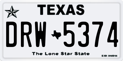 TX license plate DRW5374