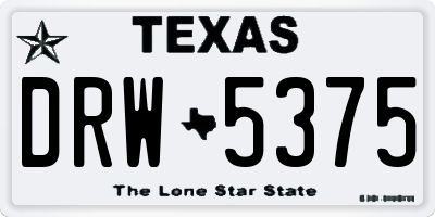 TX license plate DRW5375