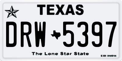 TX license plate DRW5397