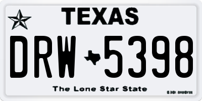 TX license plate DRW5398