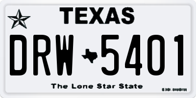 TX license plate DRW5401
