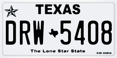 TX license plate DRW5408