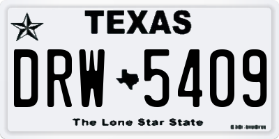 TX license plate DRW5409