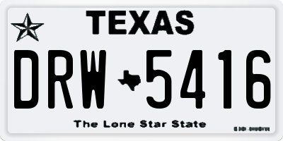 TX license plate DRW5416