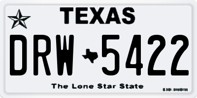 TX license plate DRW5422
