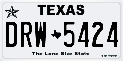 TX license plate DRW5424