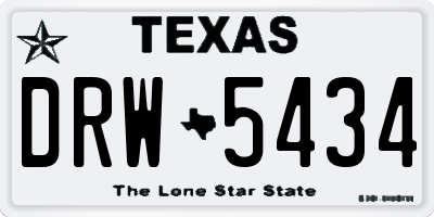 TX license plate DRW5434