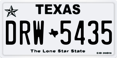 TX license plate DRW5435