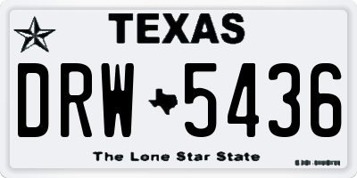 TX license plate DRW5436