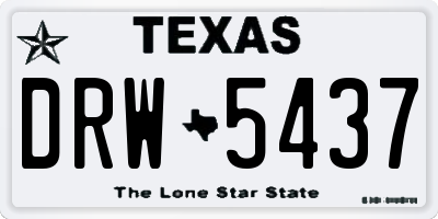TX license plate DRW5437
