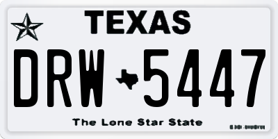 TX license plate DRW5447