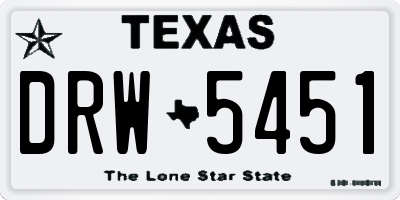 TX license plate DRW5451