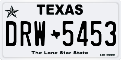 TX license plate DRW5453