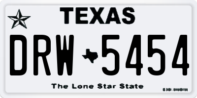 TX license plate DRW5454