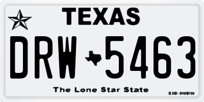TX license plate DRW5463