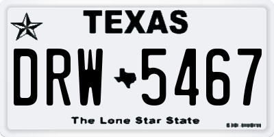 TX license plate DRW5467