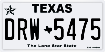 TX license plate DRW5475