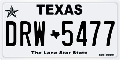TX license plate DRW5477