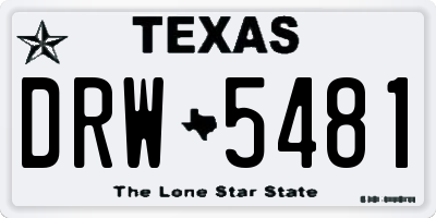 TX license plate DRW5481